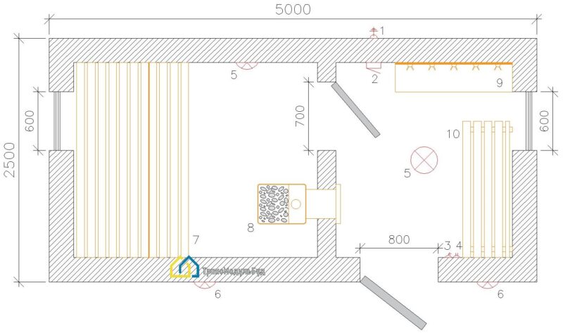 Модульная баня с раздевалкой БМ 8.2 - 1/4